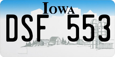 IA license plate DSF553