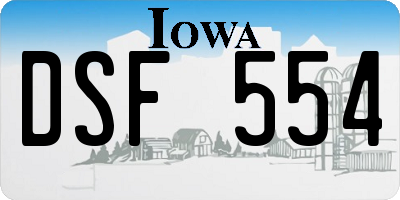 IA license plate DSF554