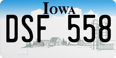 IA license plate DSF558