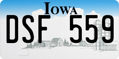 IA license plate DSF559