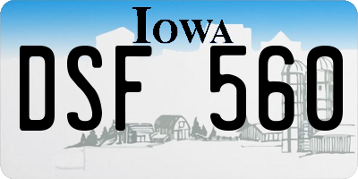 IA license plate DSF560