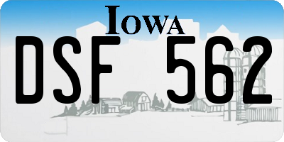 IA license plate DSF562
