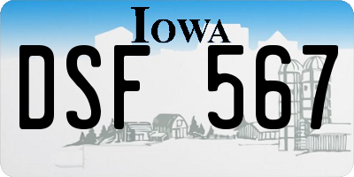 IA license plate DSF567