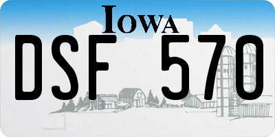 IA license plate DSF570