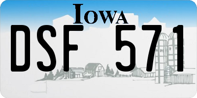 IA license plate DSF571