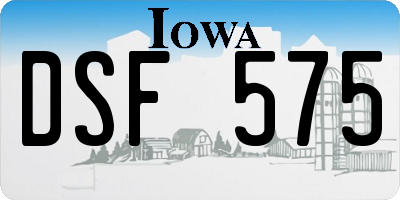IA license plate DSF575