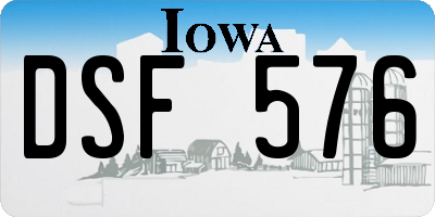 IA license plate DSF576