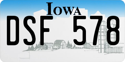 IA license plate DSF578