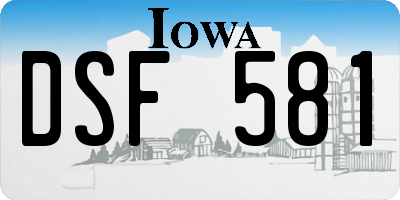 IA license plate DSF581