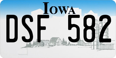 IA license plate DSF582