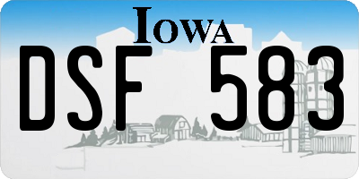 IA license plate DSF583