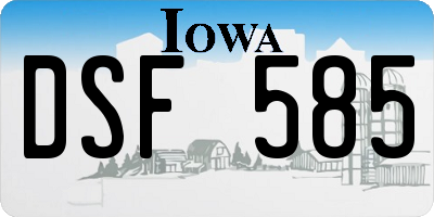 IA license plate DSF585