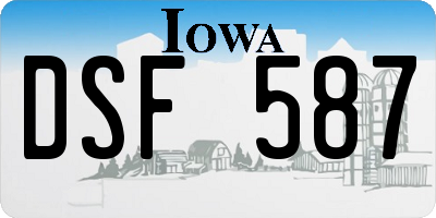 IA license plate DSF587