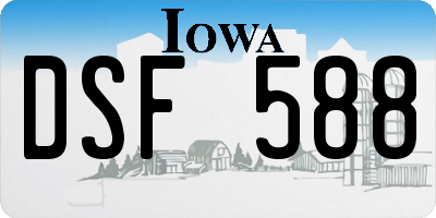 IA license plate DSF588