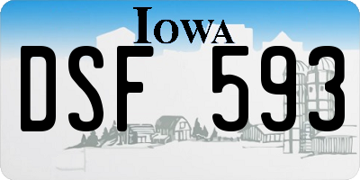 IA license plate DSF593