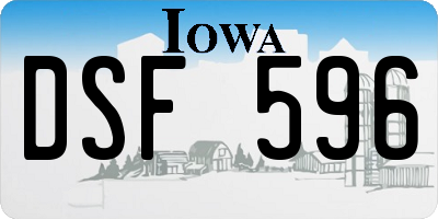 IA license plate DSF596