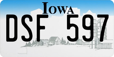 IA license plate DSF597