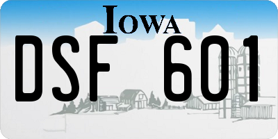 IA license plate DSF601