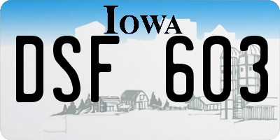IA license plate DSF603