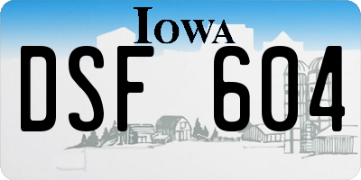 IA license plate DSF604