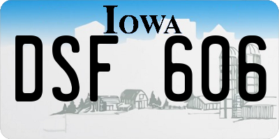 IA license plate DSF606