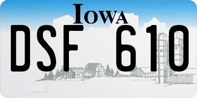 IA license plate DSF610