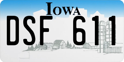 IA license plate DSF611