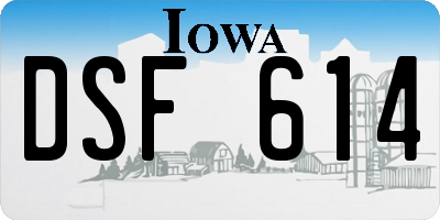 IA license plate DSF614