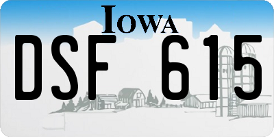 IA license plate DSF615