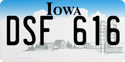 IA license plate DSF616