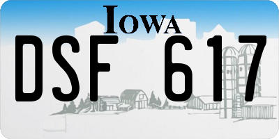 IA license plate DSF617