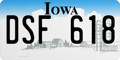 IA license plate DSF618