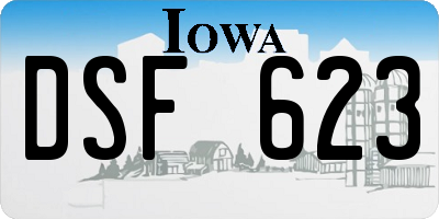 IA license plate DSF623