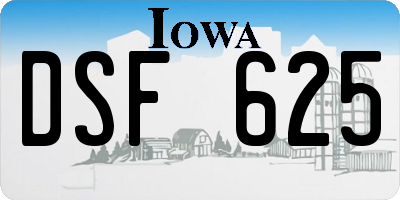 IA license plate DSF625