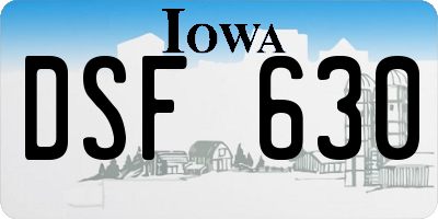 IA license plate DSF630