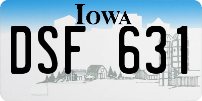 IA license plate DSF631