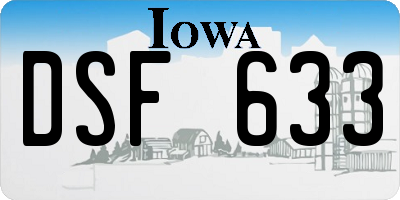IA license plate DSF633