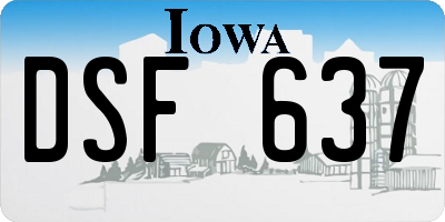 IA license plate DSF637