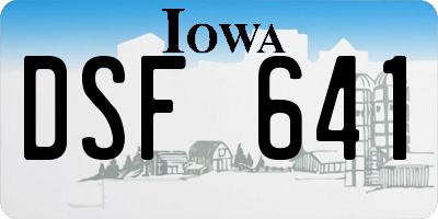 IA license plate DSF641