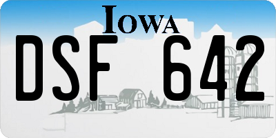 IA license plate DSF642