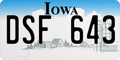 IA license plate DSF643