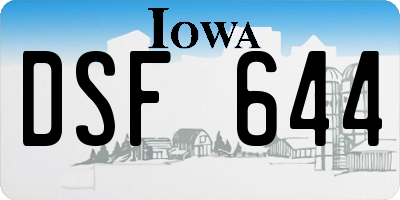 IA license plate DSF644