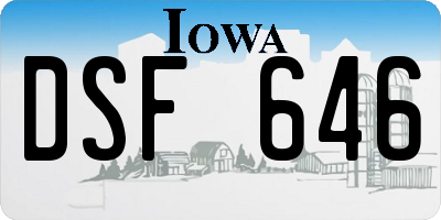 IA license plate DSF646