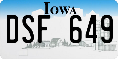 IA license plate DSF649
