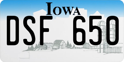 IA license plate DSF650