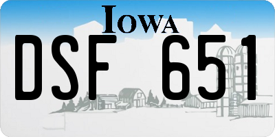IA license plate DSF651
