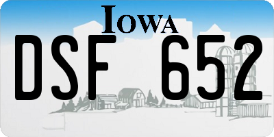 IA license plate DSF652