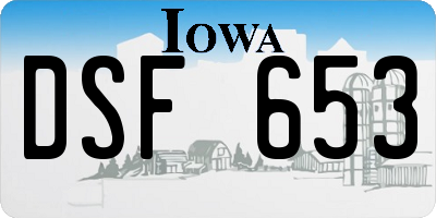 IA license plate DSF653