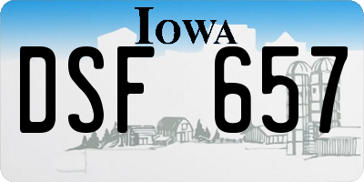 IA license plate DSF657