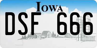 IA license plate DSF666
